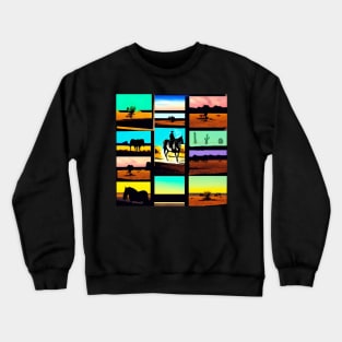 Cowboy Western Cactus Arizona Horses West Southwestern Pop Art Gift Crewneck Sweatshirt